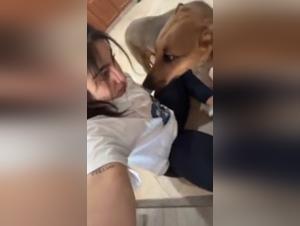 Forbidden Desires: Curious Girl and Canine Companion