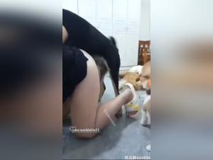 Wife and husband in a bestiality video with a dog