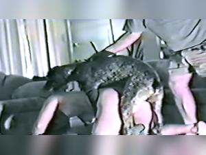 Mature woman and dog: a rare and exciting bestiality video