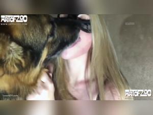 Blonde and dog: a shocking bestial relationship