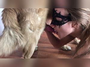 Extreme bestiality with a young woman and her dog