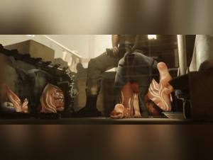 A woman and her dog in a cage of bestial love