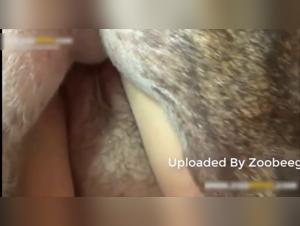 Old Russian and her dog in a bestiality scene