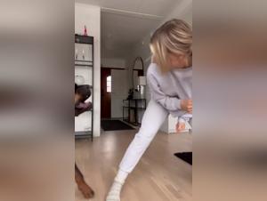 Passionate fight with a rottweiler