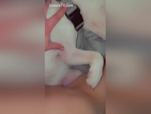 Rubbing to ecstasy with a dog - Bestiality sex video