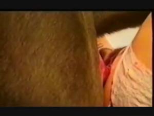 Submissive woman and dog in a zoophilia video