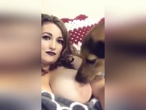 Bestial encounter: woman and dog