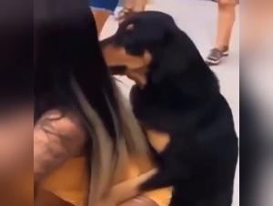 Forbidden Encounter: Woman and Dog