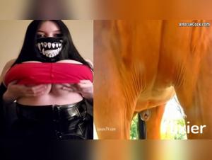 Esskayuwu Chichona vs Cheval au Gros Braquemart 2 - Intense Bestiality Video