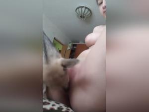 Mädchen von Hund gevögelt