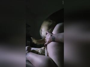Solo at Night: Bitch Gets Fucked by Dog