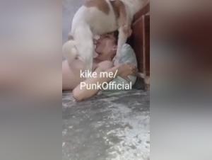 Woman and her dog: an extreme bestiality sex video