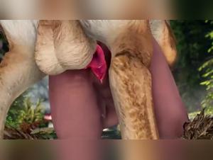Elf and wolf: an intense 3D zoophilia scene